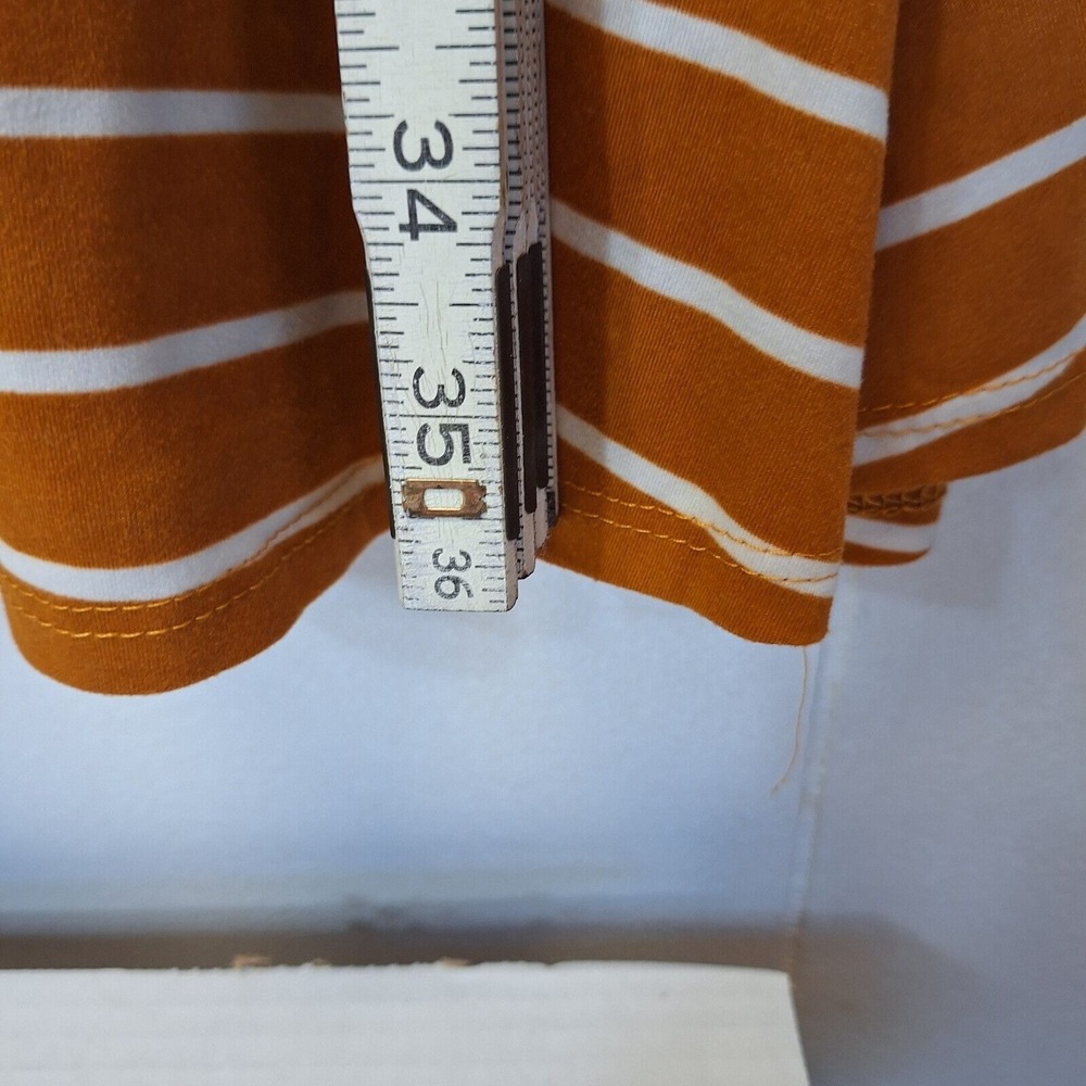 Yarn & Sea Women's Dress Size 1X Rust White Striped Stretch‎ 3/4 Sleeves - Picture 7 of 7